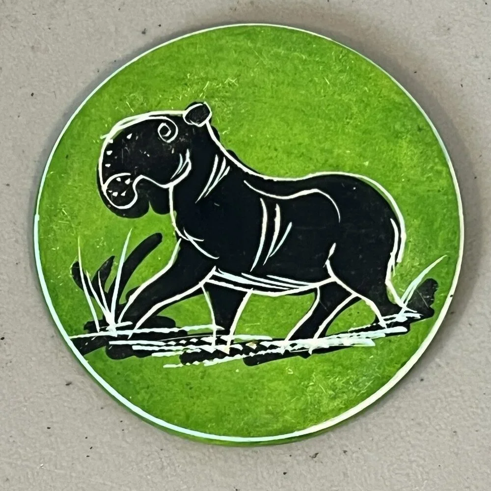 African Safari Green Soapstone Drink Coasters Zebra Rhino Giraffe Gazelle